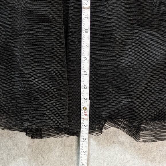 Maitai Black Pleated Midi Skirt Women’s Size M Mesh Overlay A-Line Whimsigoth - Picture 13 of 14